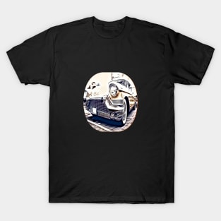 Yellow Old Car Cartoon T-Shirt